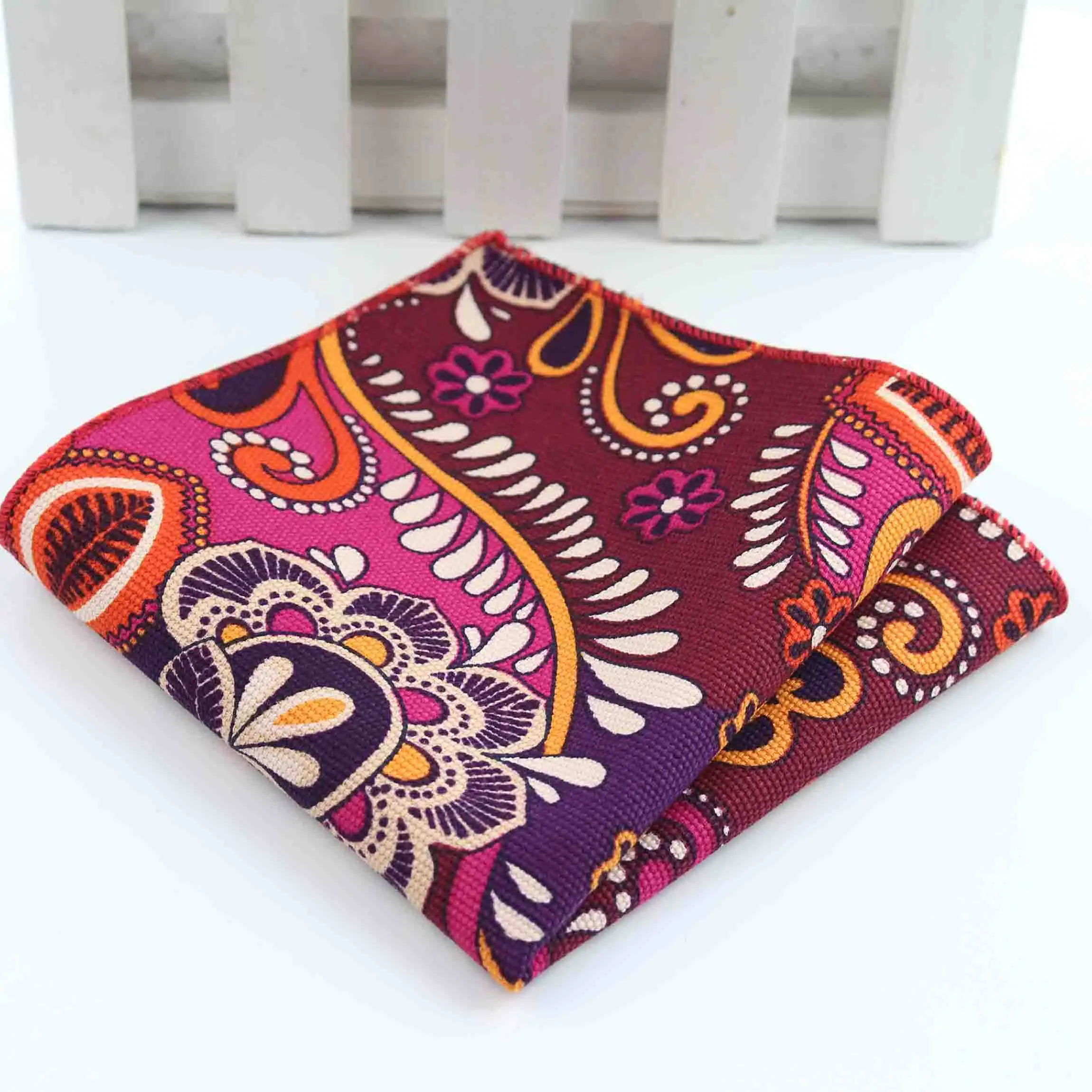 Мужской Хлопковый льняной носовой платок в винтажном стиле с цветочным рисунком, розами, Пейсли, Карманный платок, 22*22 см, повседневное полотенце