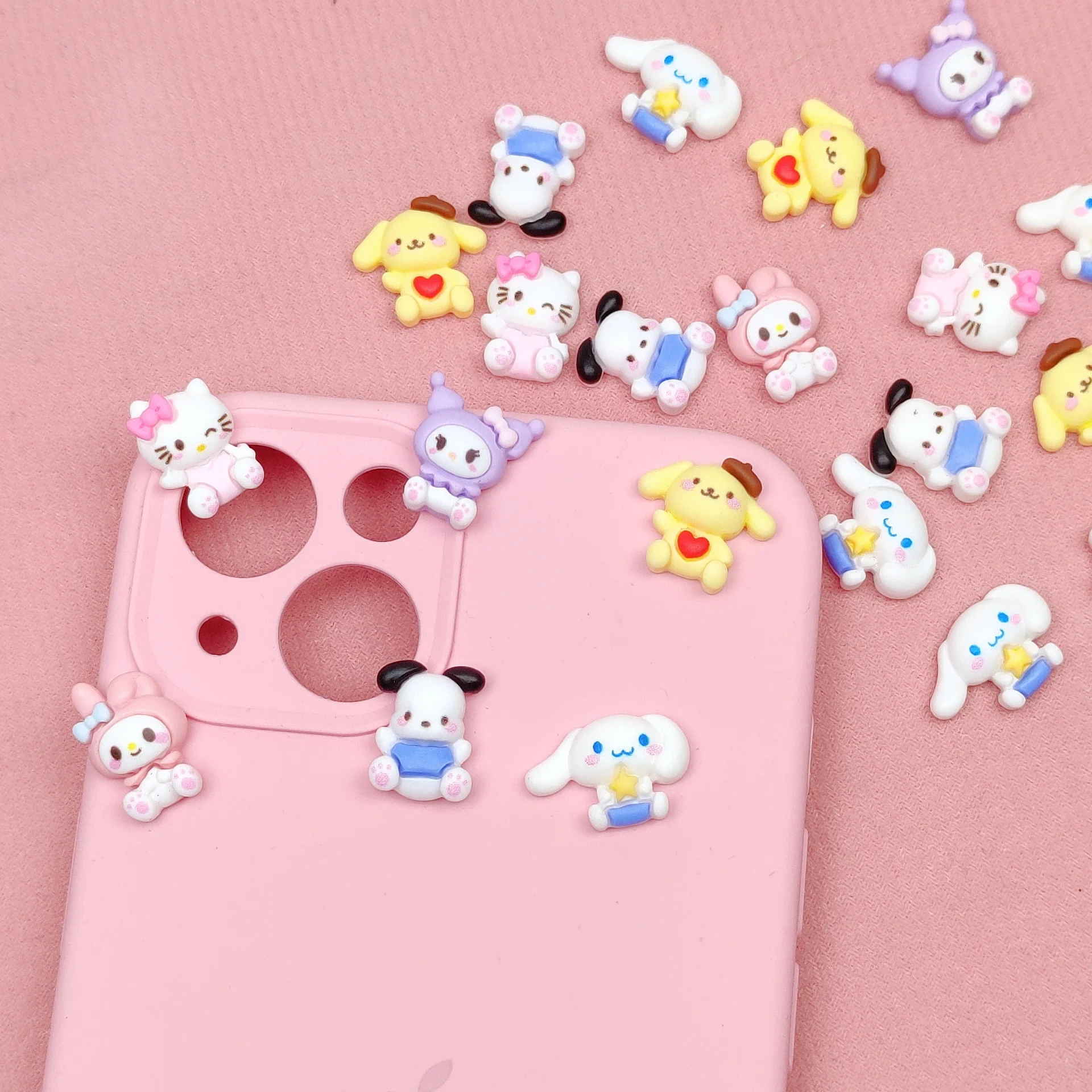 Japanese Nail Art Mini Size Resin Solid Color Purple Cartoon DIY Accessories Beauty Salon Material Decoration Product 3D Charms