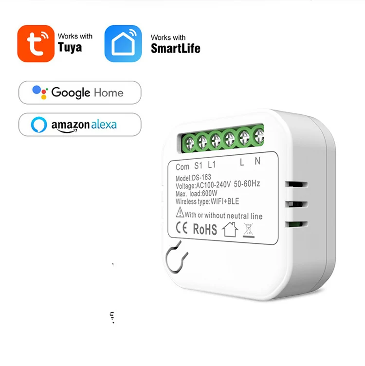 Smart Home Automation 10A Mini Smart Wifi Breaker DIY Switch Support 2 Way Control Tuya Smart Wifi Switch Module