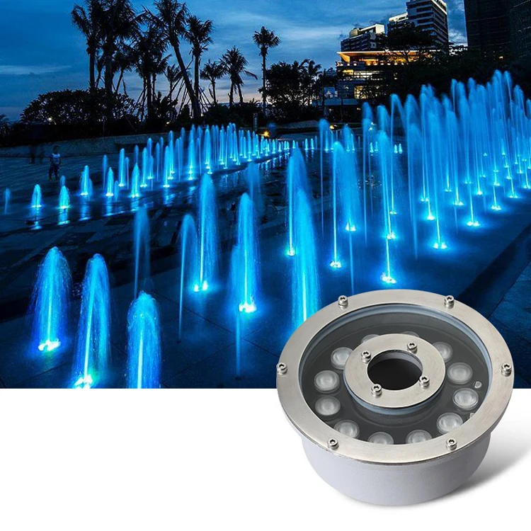 rgb 6w 9w 12w 18w 24w ip68 waterproof led pool fountain light