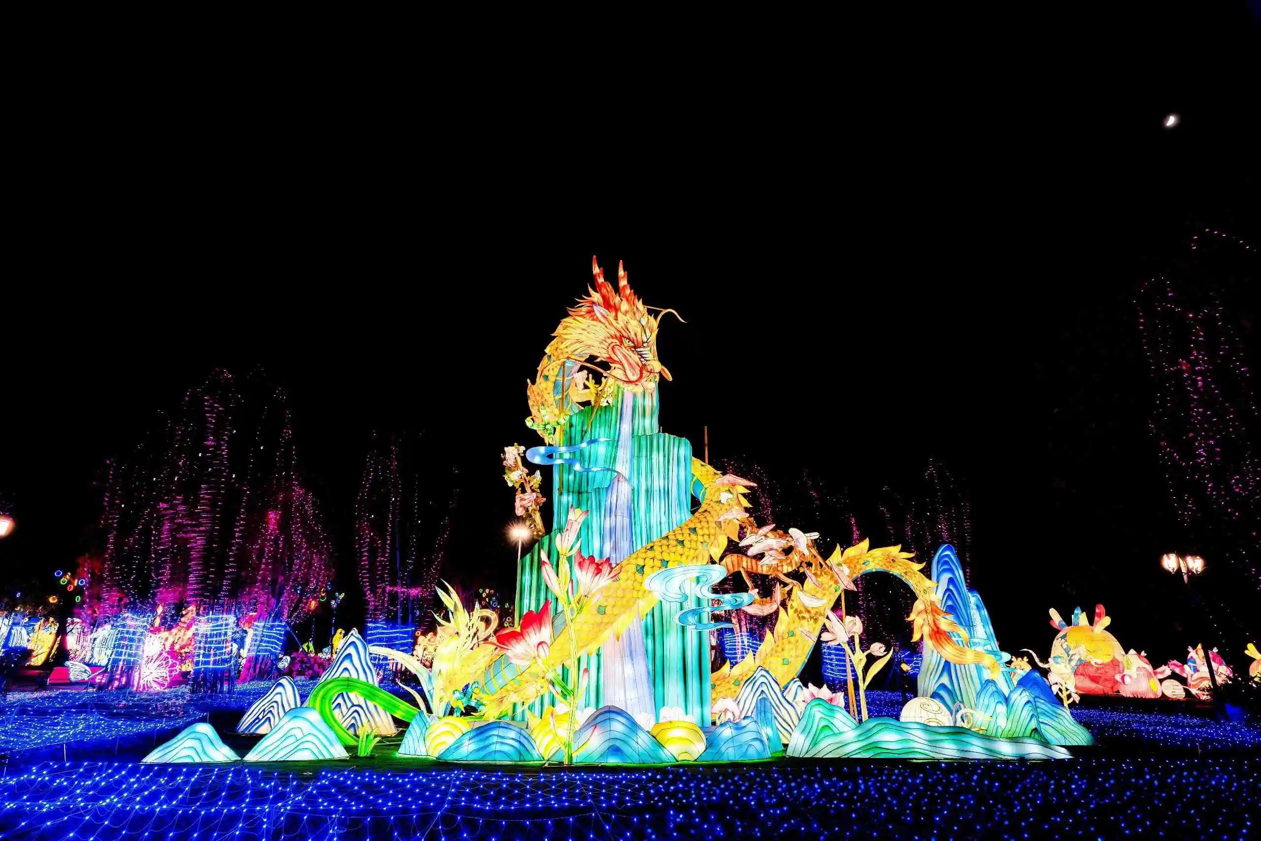 marine animal Festival Waterproof Silk Chinese Led for Flower Lantern Community Show Traditional Landscape Led