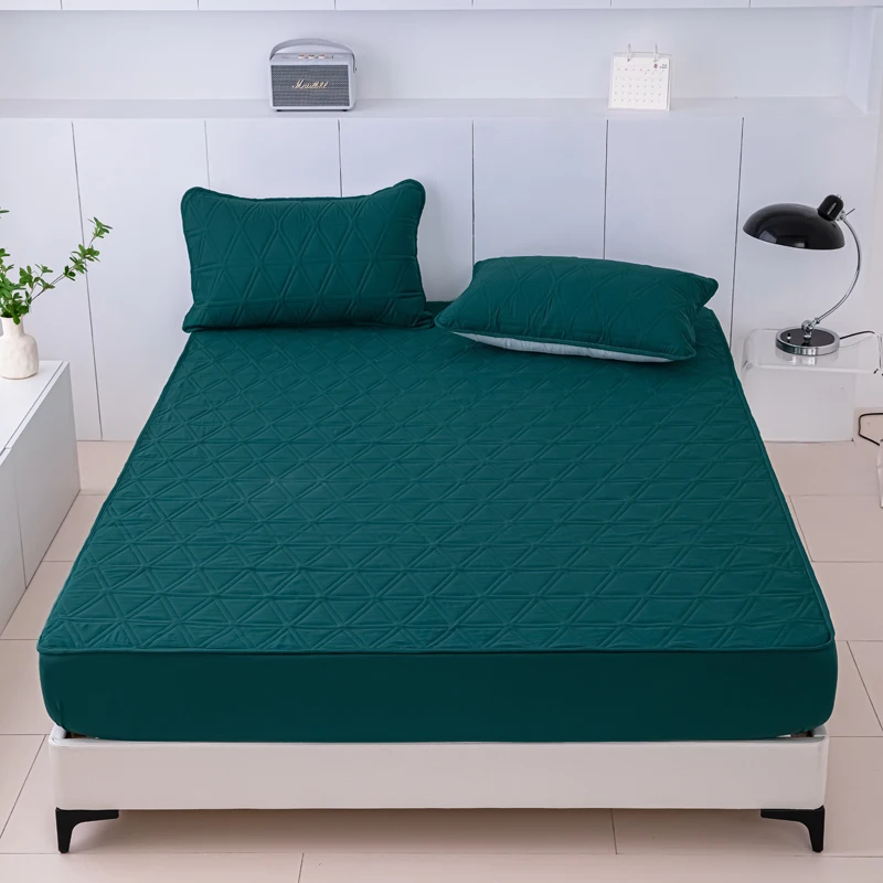 Подгонянное Роскошное Качество водонепроницаемое однотонное стеганое покрывало для кровати набор простыней одноразовый трикотажный протектор матраса хороший