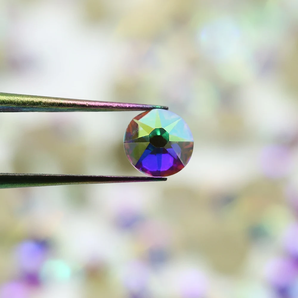 XULIN 3A 8+8 16 Cut Star Faceted Gold Bottom Non Hot Fix Glass Crystal AB Rhinestone For Nail Art