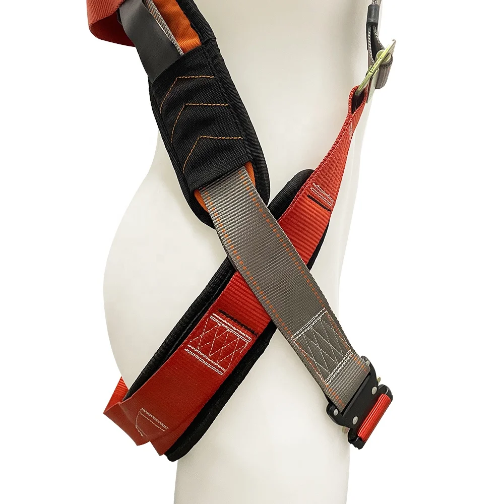 Personal Protection Equipment Quick Connect Safety Belt Roof Fall Protection Lineman Full Body Safety Harness for Construction