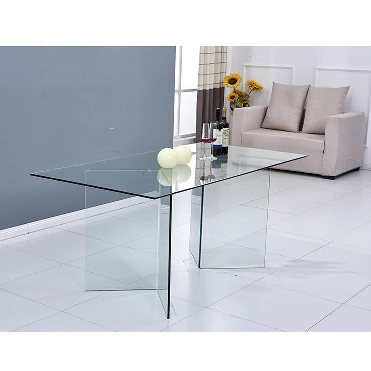 kitchen dining table space saver corner family hotel counter height square glass dining table made in china