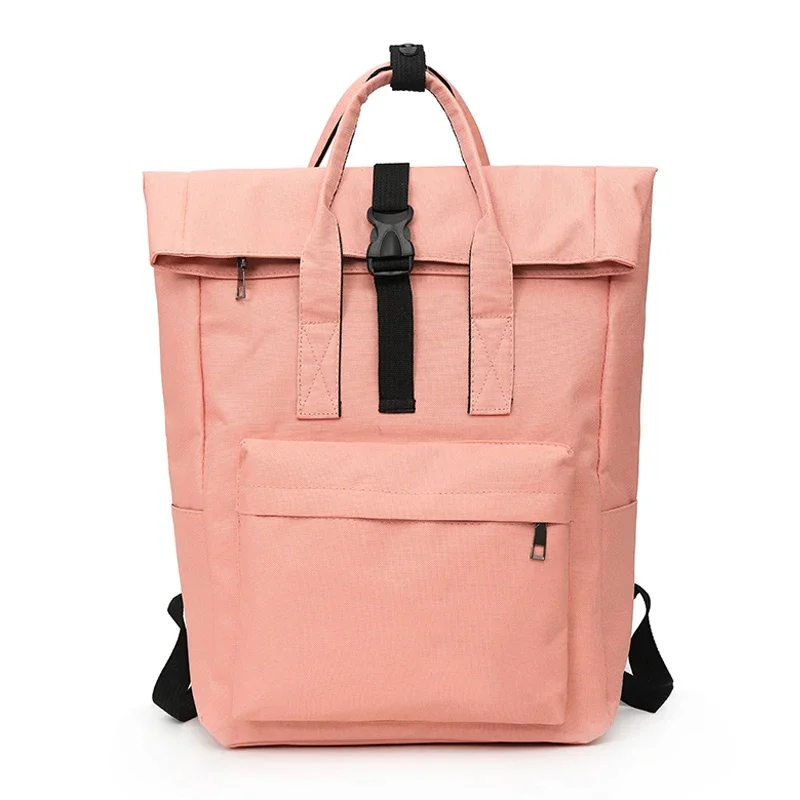 Custom Stlylish Japanese Style Ladies Pink Canvas Covered Campus Mori High School Laptop Backpack Bag For Girls