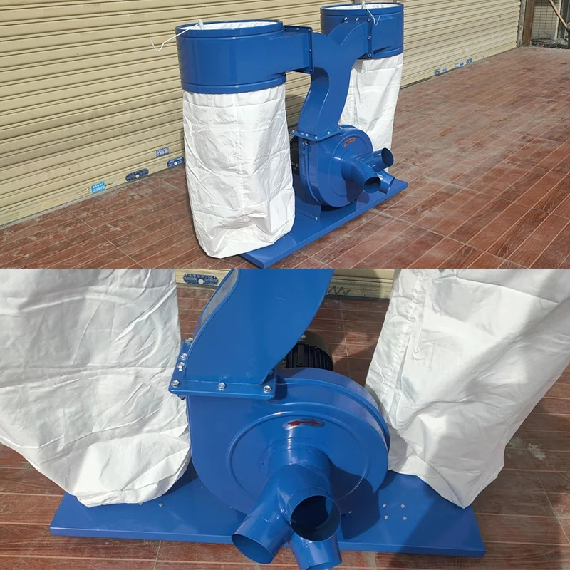 woodworking 3kw 4kw 5.5kw 7.5kw double bags wood vacuum dust collector machine