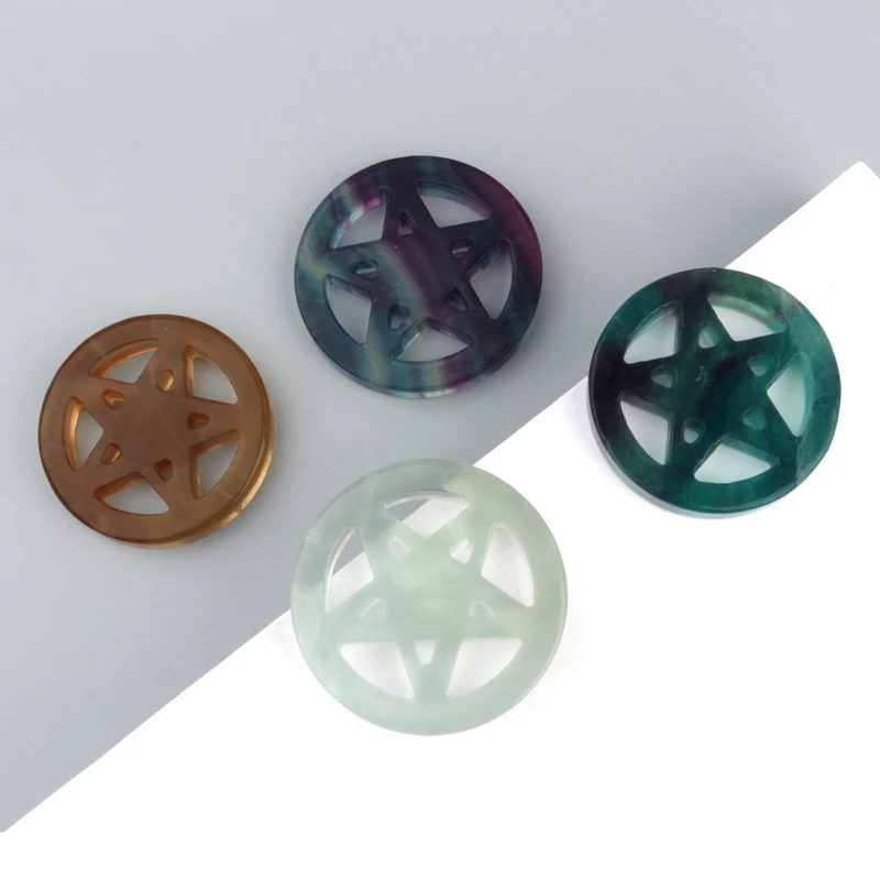 Wholesale High Quality Healing Stone Crystal Fluorite Pentagram for Home Decoration