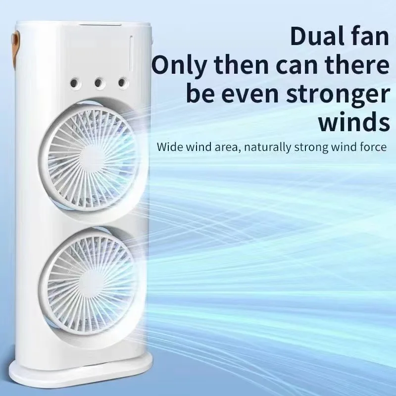 Hot sale household mini air conditioner fan cooler office humidification spray desktop small fan dormitory new electric fan