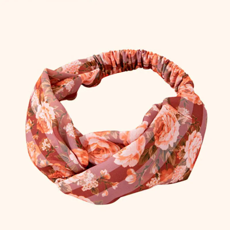 100% silk scrunchie Wide Headbands Stretchy Hair Bands Headwear Yoga Headband Silk ruched headband