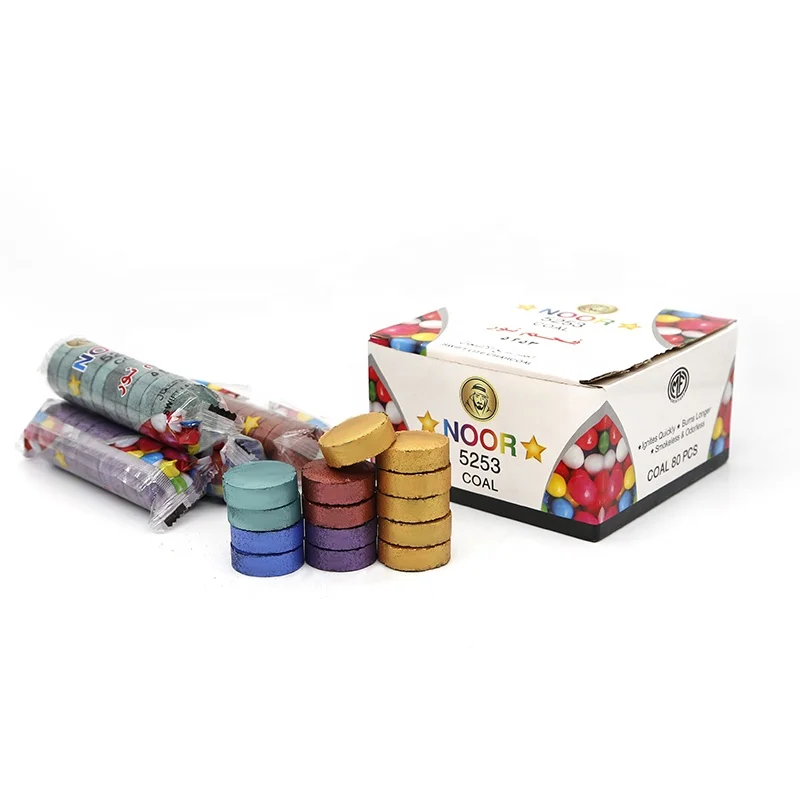 Уголь для кальяна, благовония, золотой, черный цветной уголь для кальяна с быстрым зажиганием, круглый уголь для кальяна