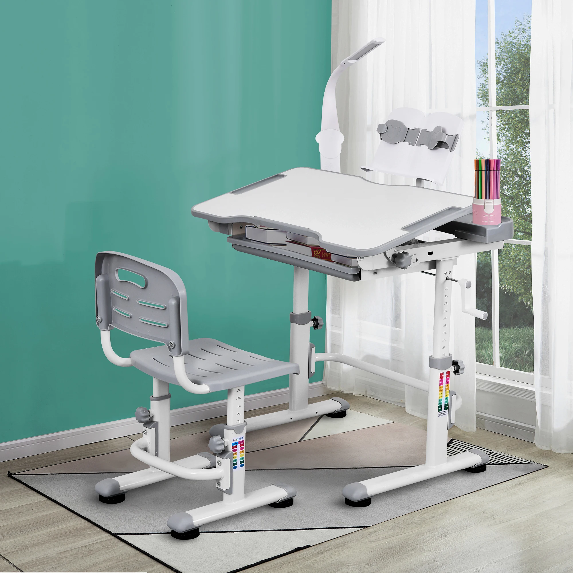 
Boys and girls furniture sets kids adjustable desk and chair bedroom furniture 