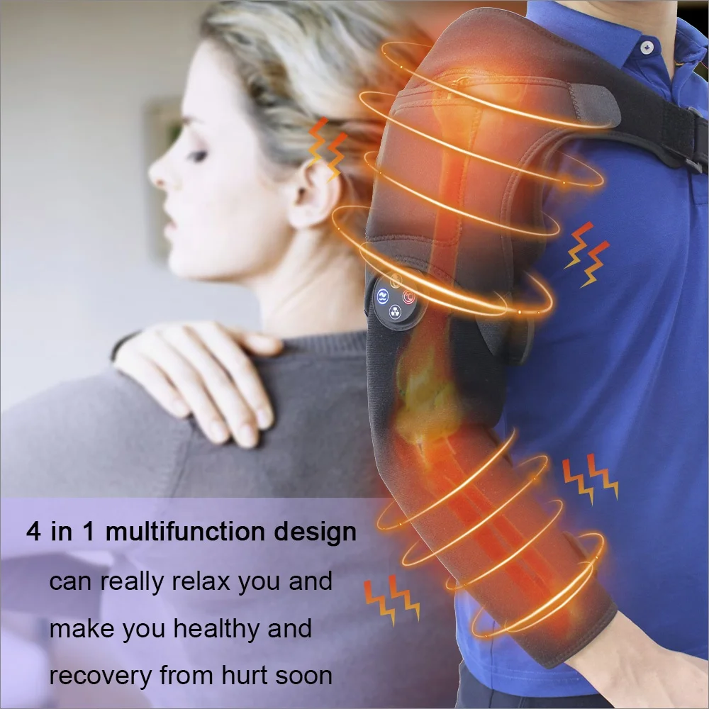 Нагревательная подушка 4 в 1 для плеч и предплечья с вибрацией, сжатием воздуха