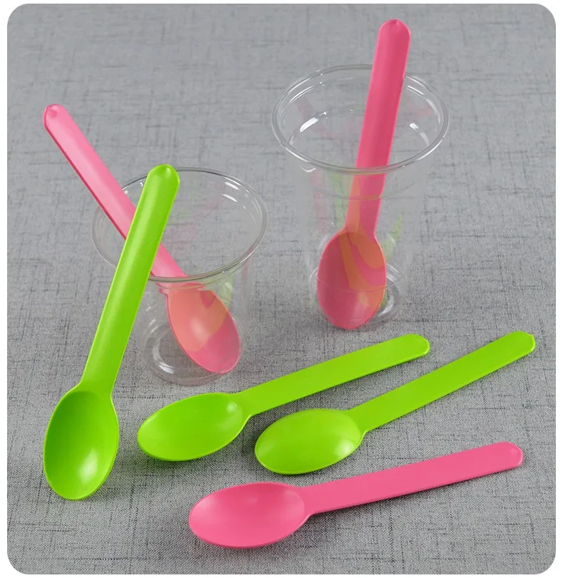 Disposable Eco-Friendly Plastic Spoons Frozen Yogurt Ice Cream Spoons Frozen Dessert Spoons