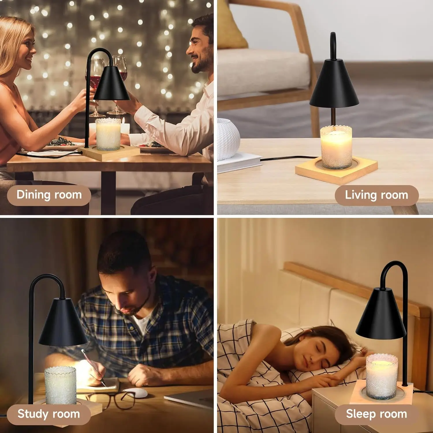 Electric Fragrance Candle Warmer lamp Metal Oil Burner Aromatherapy Lamps Christmas gift Table Lamp