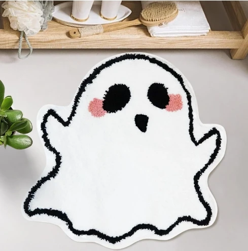 Halloween Decorations Custom Rug Cute Funny Bath Mat Washable Absorbent Shower Rug Microfiber Floor Mat