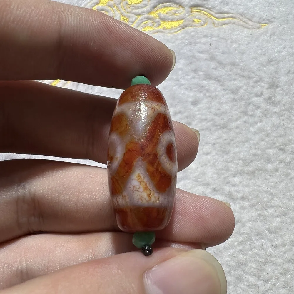 Wholesale 15x30mm Red Tibetan Ancient Dragon Vein Eyes Oval Shape Old Beads Antique Tibetan Agate Beads For Bracelet Making