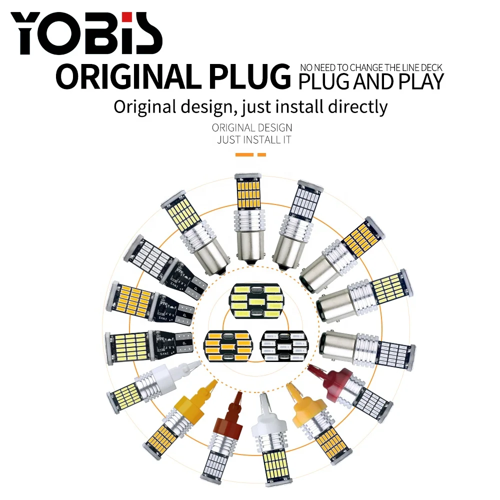 1156 BA15S P21W W16W 45 SMD 4014 LED CANBUS 1157 bulb AMBER Car Tail Bulb Brake Light