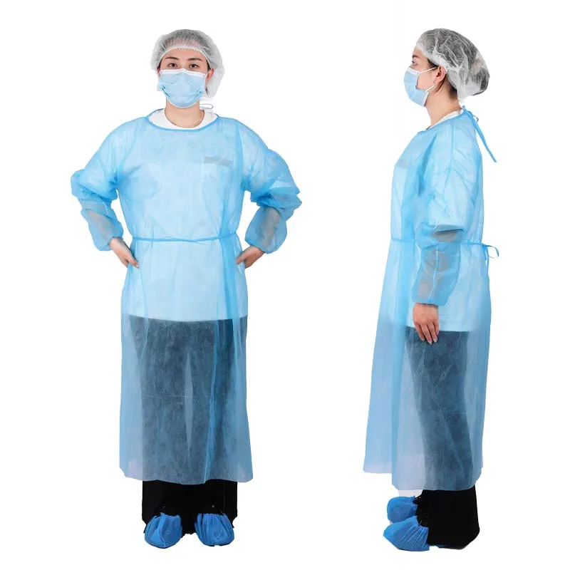 High quality custom disposable isolation gown pe gown Applied to hospitals