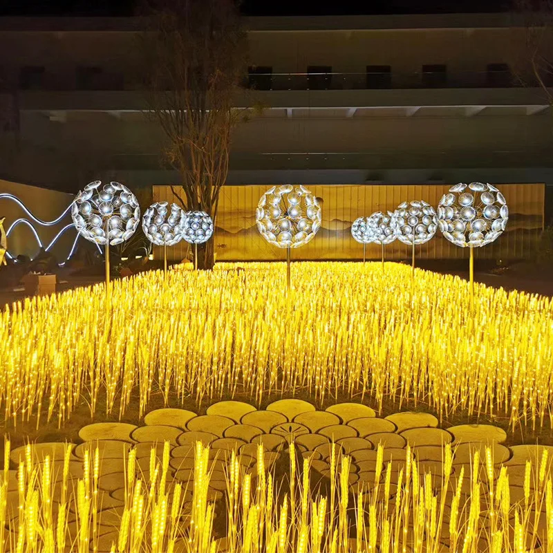 Светодиодная лампа 12 В 1 Вт уличная Водонепроницаемая золотисто-желтая искусственная Цветочная с мотивом для украшения уличного сада