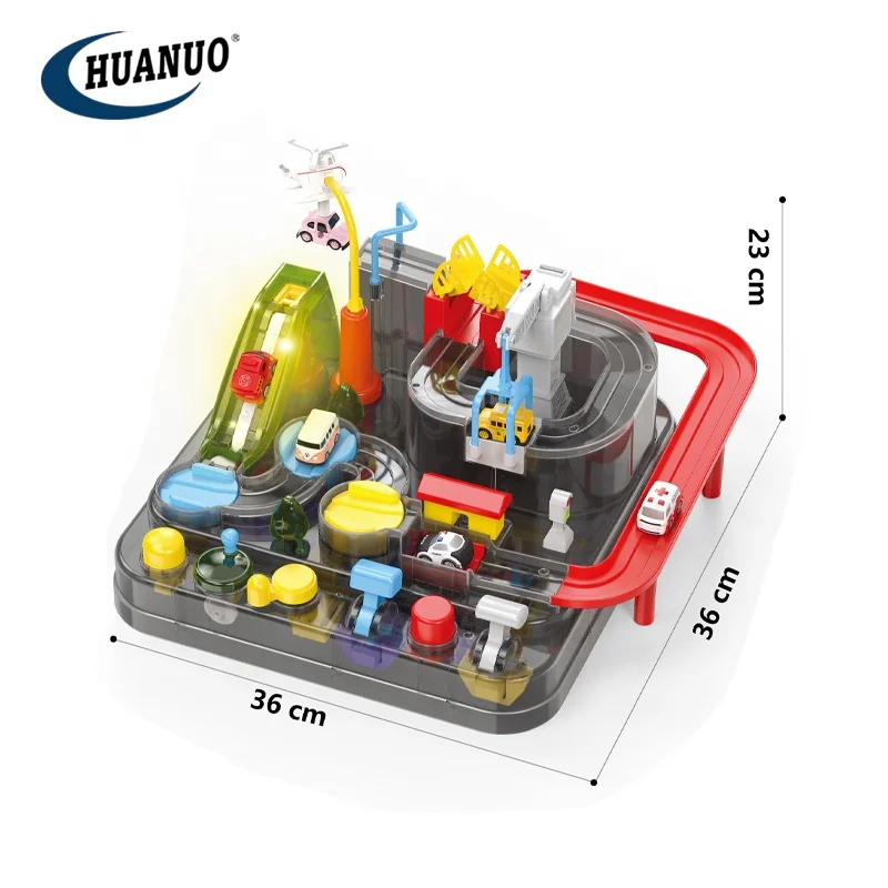 Education game parking lot vehicle play sets race car track adventure boy toys for kids children