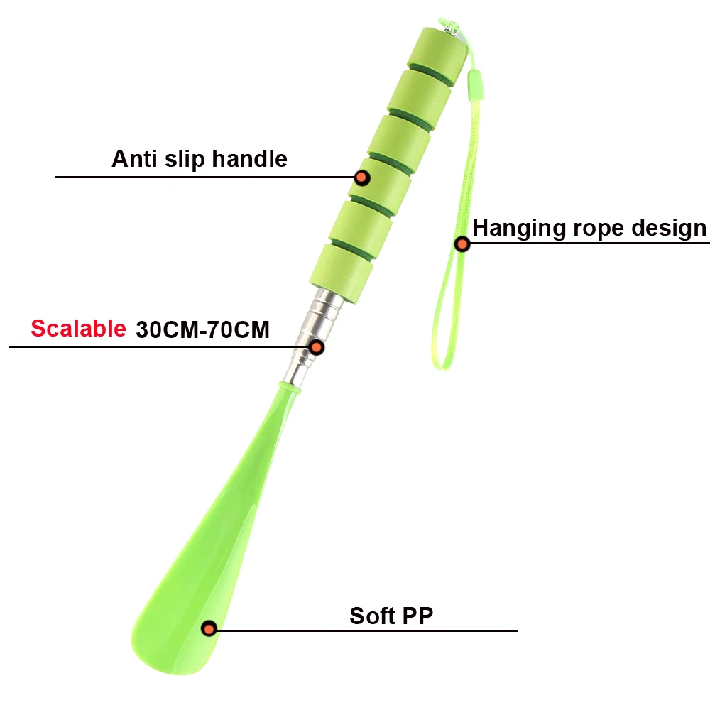 Colorful ABS Lazy Plastic Long  Comfortable Handled Telescopic Shoe Horn,  30-70CM Adjustable Extendable HA01587