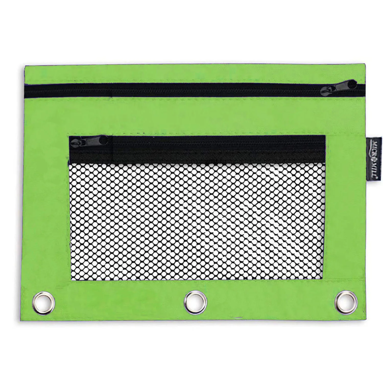 factory BSCI 600D Polyester 3-Ring Binder Zippered Pencil Pouch with Clear Window Colorful Pencil Case