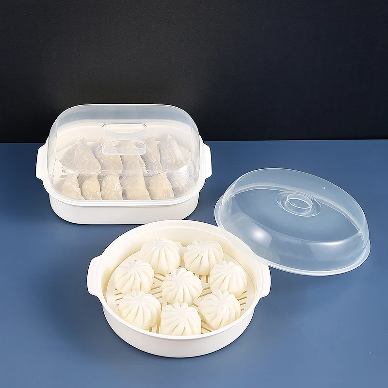 Amazon Hot Sale Kitchen Microwave Plastic Steamer Food Storage Container Fish Vegetable Fridge Keep Fresh Container