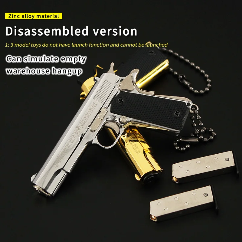 Игрушечный пистолет 1911 распродажа мини-брелок Коллекция для мальчиков кулон пуля Съемный зажим съемный игрушечный Kimber
