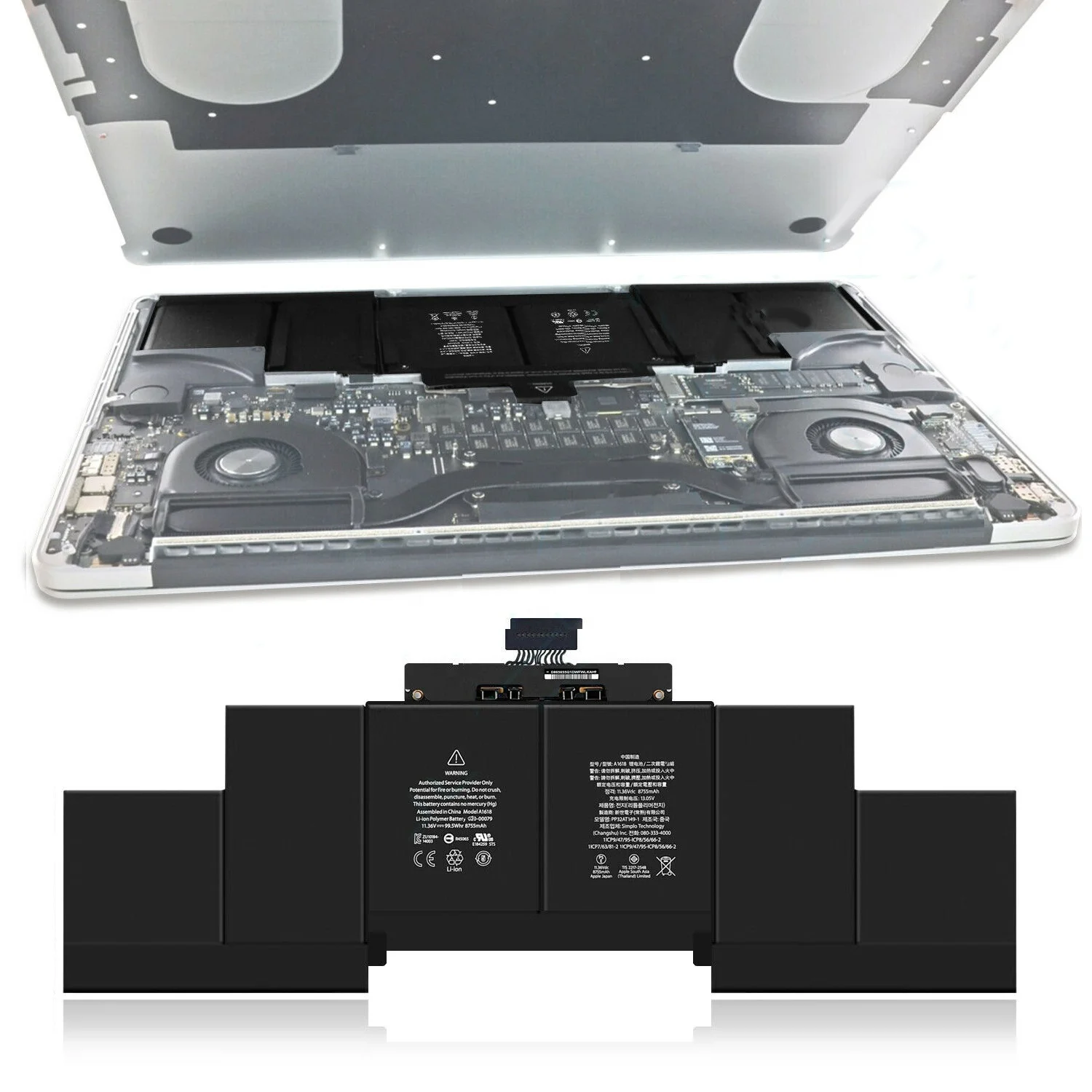 A1618 replacement battery for MacBook Pro 15' A1398 EMC 2909 2015