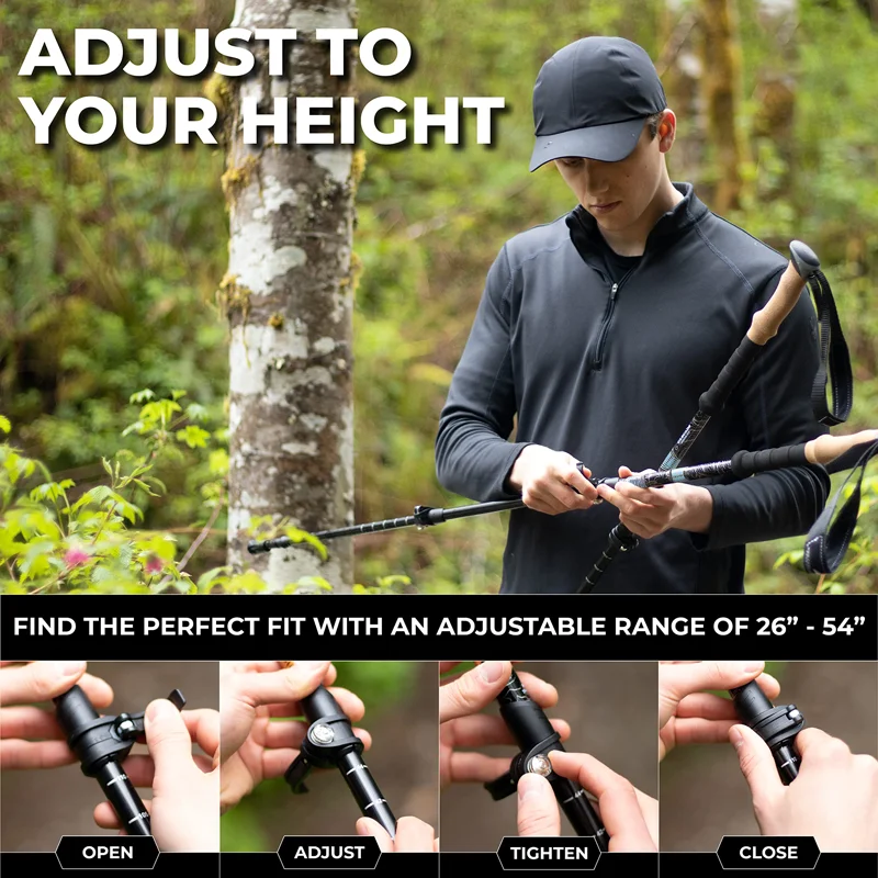 Real Carbon Poles forPoles Custom LOGO Carbon Fibre Sheet For Trekking Hiking Poles Foldable Outdoor