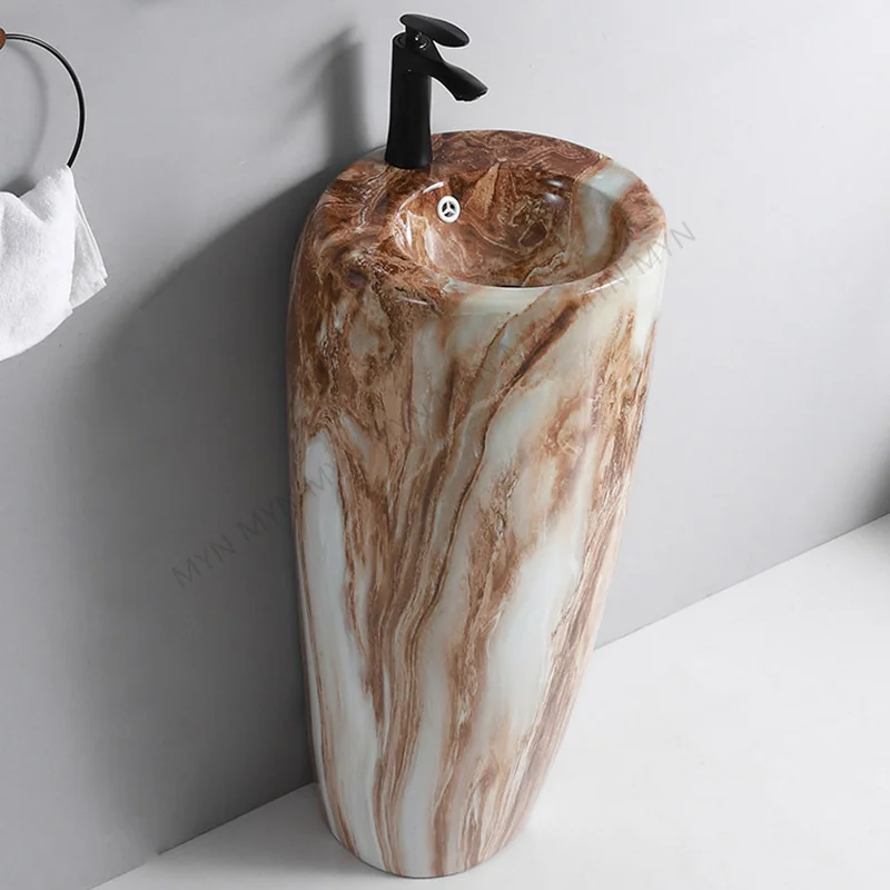 Modern Design Stone Freestanding Sink Marble Bathroom Sink Hand Wash Basin