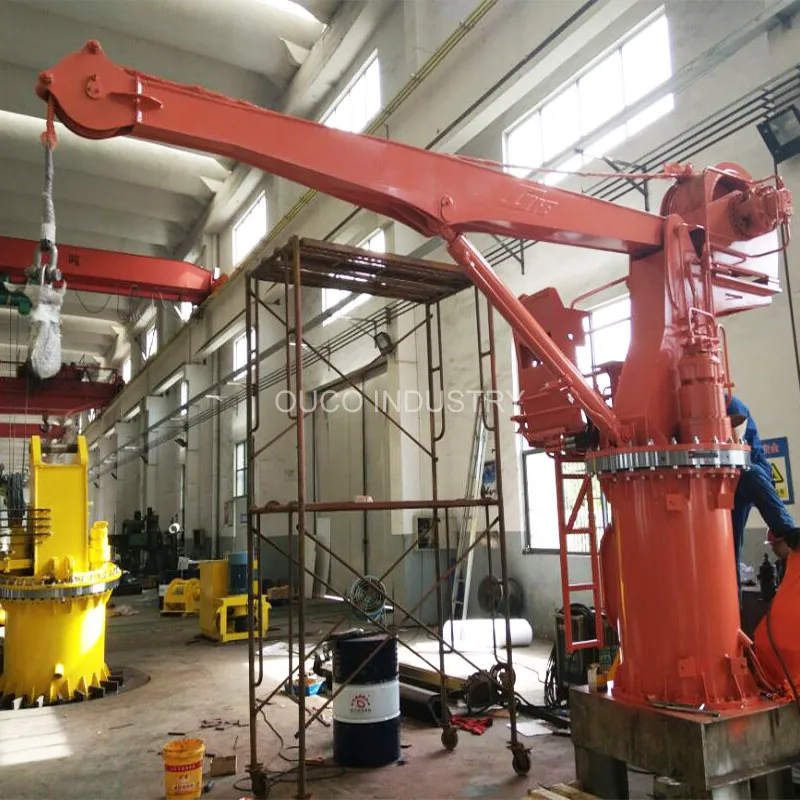 3t4m Pedestal Floor Electric Hydraulic Boom Marine Crane