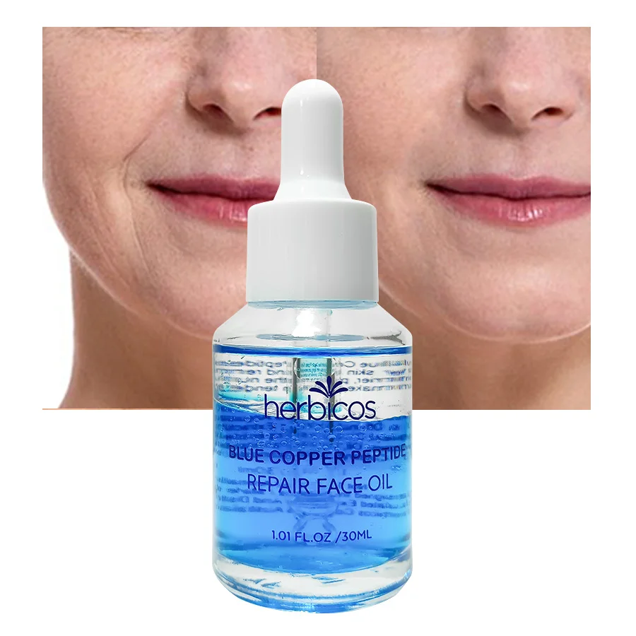 Private Label Premium Anti-Aging Blue Copper Peptide Serum