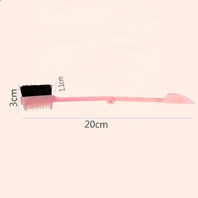  Cheap free sample plastic boar bristle hair edge control brush 2 in 1