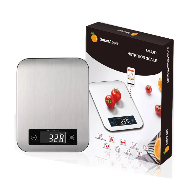 Canny Factory Household Scale 5Kg 11Lb Stainless Hanging Hole Kitchen Smart Scale Calories Food