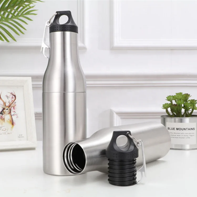 12 oz Eco Friendly Stainless Steel Vacuum Beer Bottle Cooler with Opener