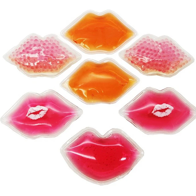 Multiple Colour Sport Injury Medical Non Toxic Ice Bag Lip Shape Instant Cool Wraps Cold Pack Gel Lip Ice Pack