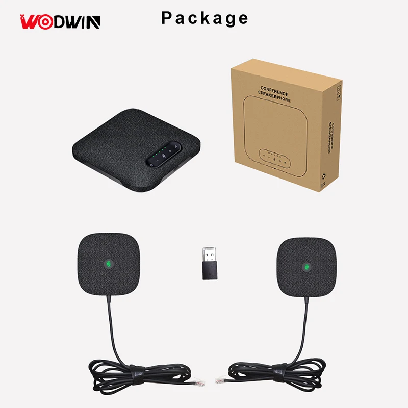 WODWIN Expansion Mics HIFI Audio Build-in 3000mAH battery Wireless Conference Microphone For Meeting Room