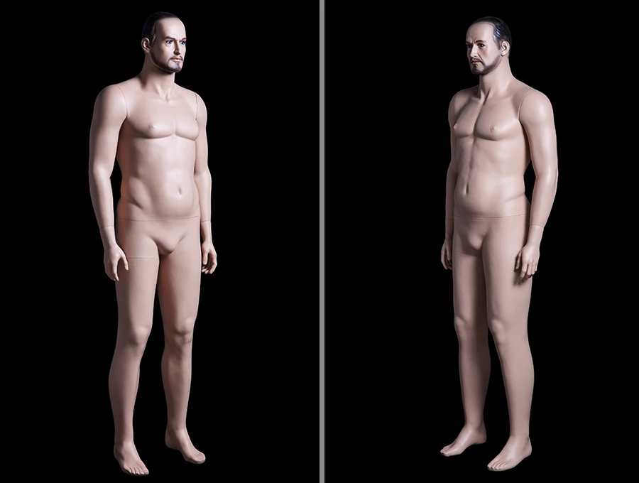 PLUSMAN3 male realistic mannequins head skin plus size mannequin white