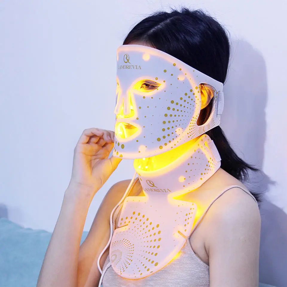 LAMOREVIA LED Facial Mask Photon Skin Rejuvenation Portable Home use PDT Photon Light Facial Mask Facemask LED Face Mask