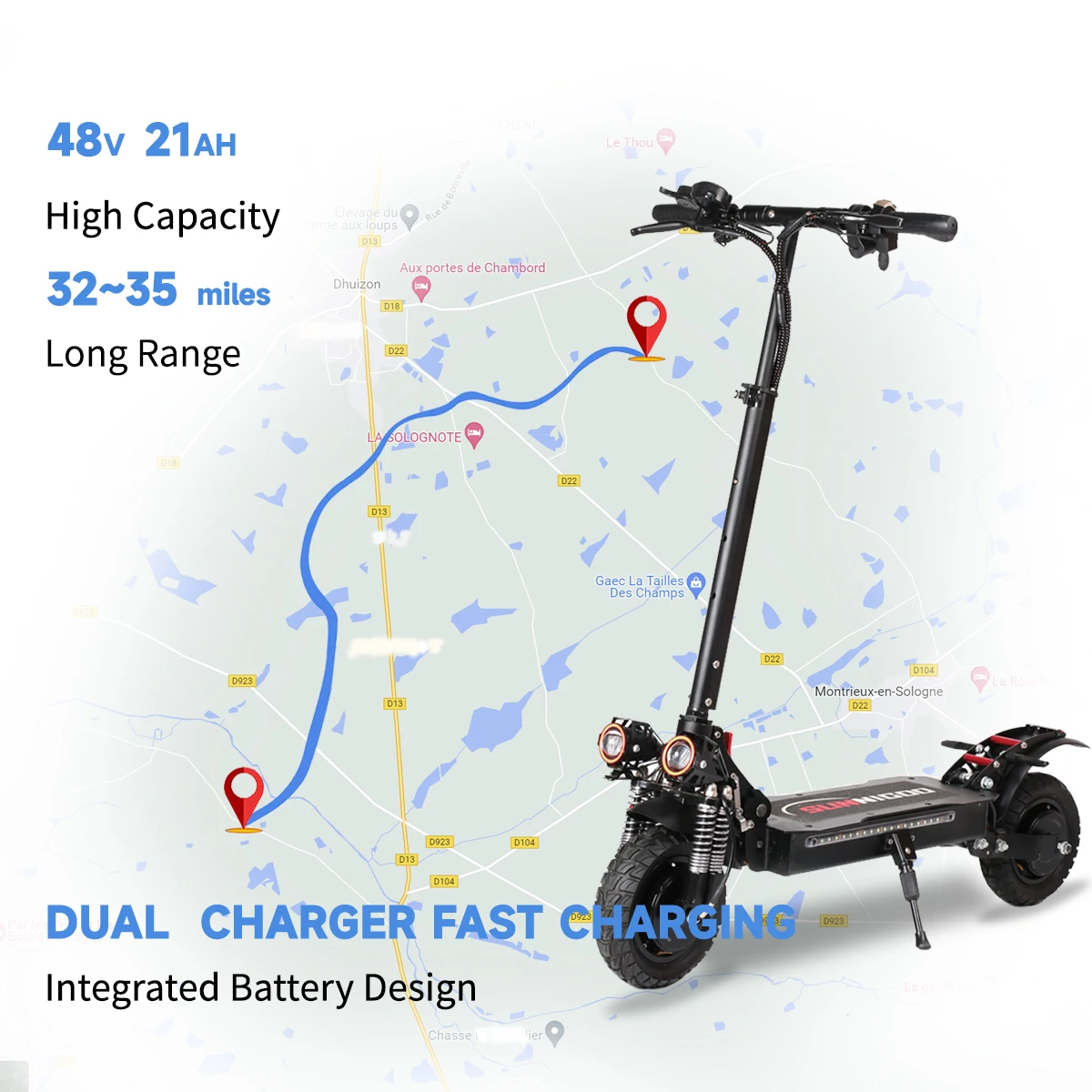 High-Power ESX6 Electric Scooter Waterproof and Practical for Off-Road and Daily Life Use Convenient and Fast with 60KM Range