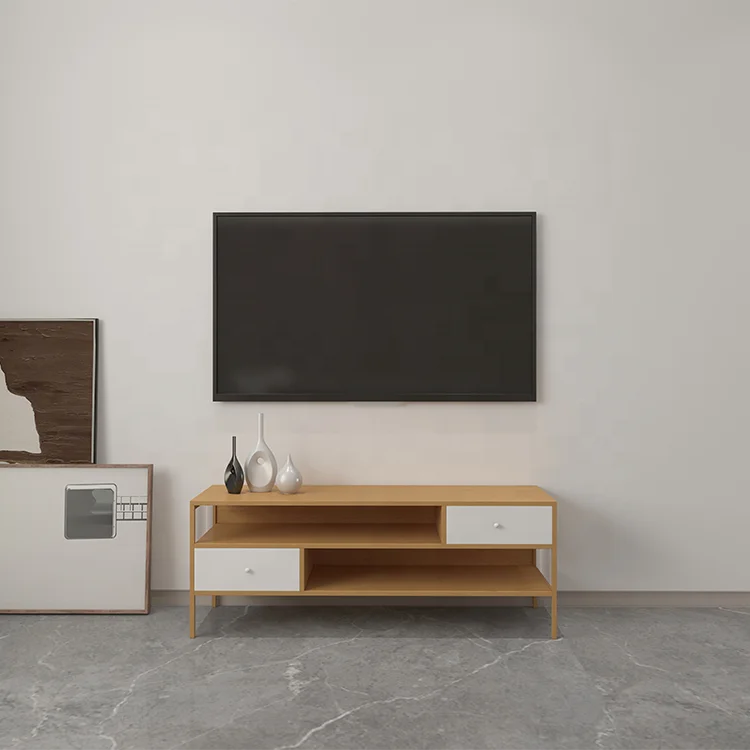 Modern Simple Design Wooden TV Cabinet Extendable Storage Organiser for Living Room Bedroom