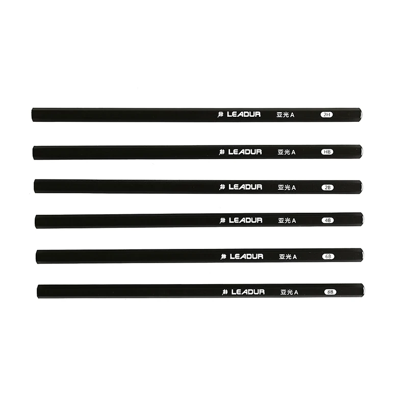 Hot Sale 14B PENCIL matte black wooden Sketch Pencil