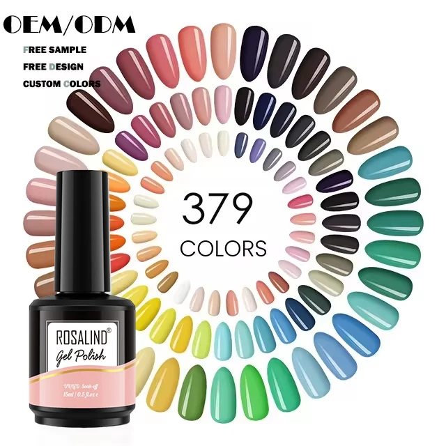 ROSALIND Professional nails gel suppliers custom private label semipermanente15ml neon pure uv gel nail polish with own brand