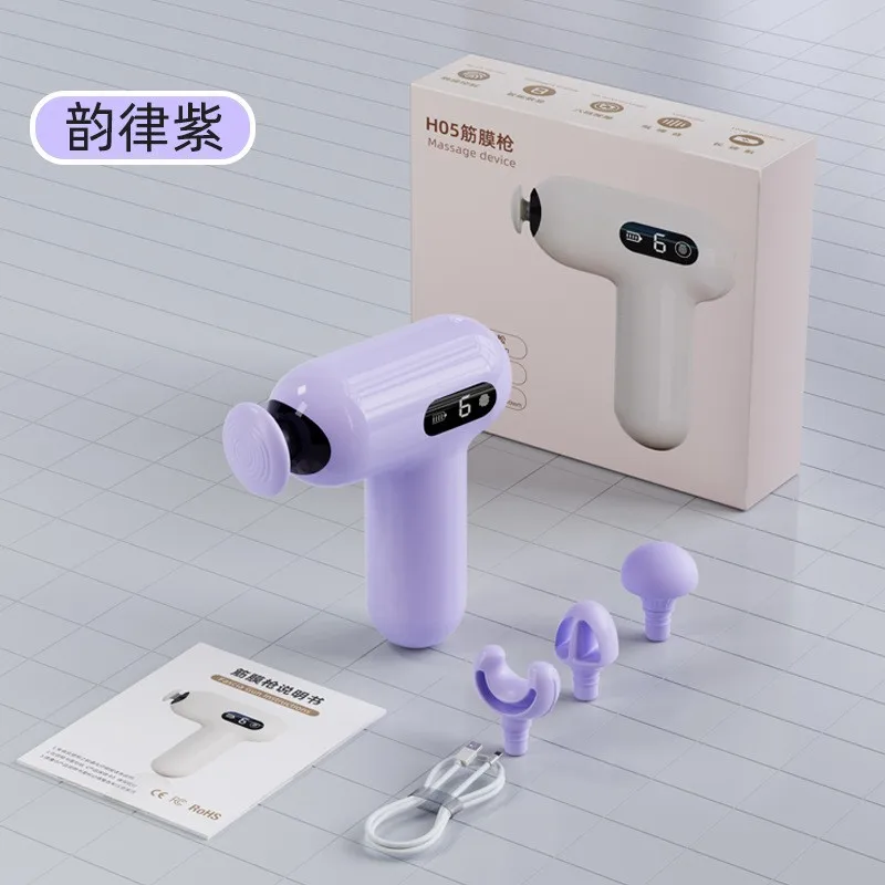 New Spot Goods Electric 4 Heads Massage device Gun Deep Tissue Percussion Muscle Massager Adjustable Massage Gun