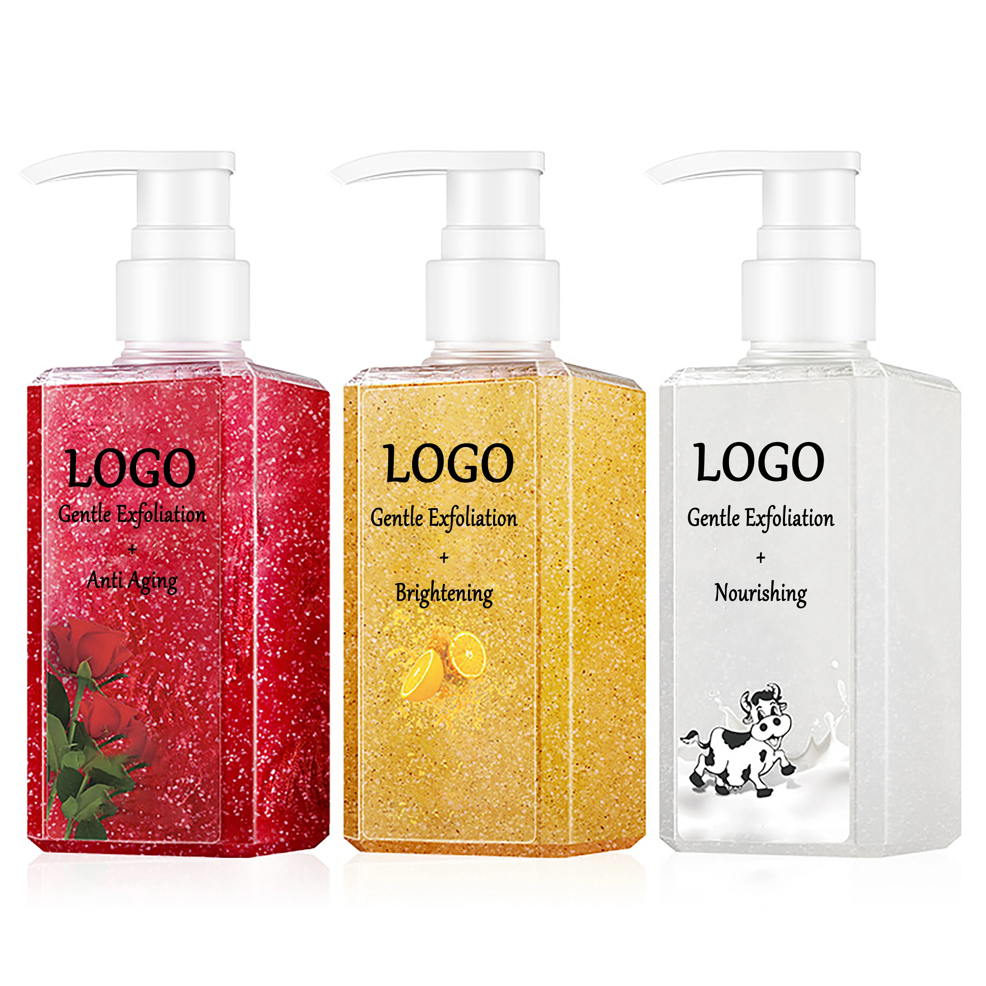 Wholesale Private Label Body Wash 24k Gold Body Wash 300ml Moisturizing Perfume Body Wash Glitter Shower Gel Bath Gel