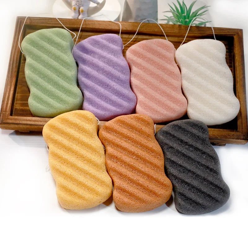 Wholesale konjac bath sponge black bath sponge body wash sponge