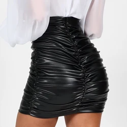 Customized Size Anti-Static Leather Women Wrap Mini Skirt For Wholesale