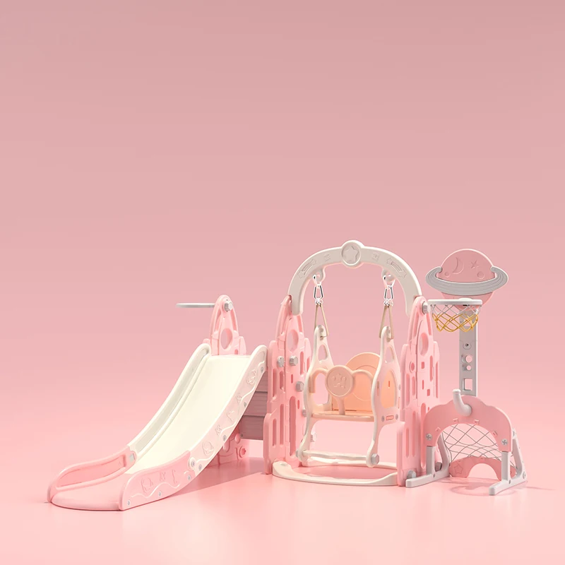 Children Plastic Swing Slide Toys Indoor Playground 3 In 1 baby Slide Swing Set ECO-friendly Plastic slide indoor playroom